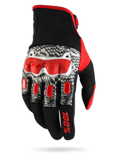 Мотоперчатки 100% Derestricted Glove Black/White/Red