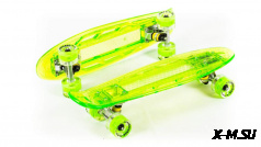 Скейтборд KROSTEK 22 пластик PC22 #4 зеленый с LED подсветкой