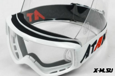Очки мотокросс/снегоход (двойное стекло) ATAKI HB-811 белые  глянцевые