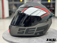 Шлем интеграл HETOSHI XD1-242 цв. Черно-серо-красный  р. XXL