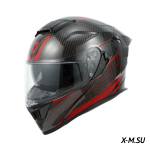 Шлем интеграл карбоновый HETOSHI FF936S CARBON RED WHITE р.XXL