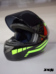 Шлем интеграл HETOSHI XD1-225 цв. Черно-зеленый  р. M